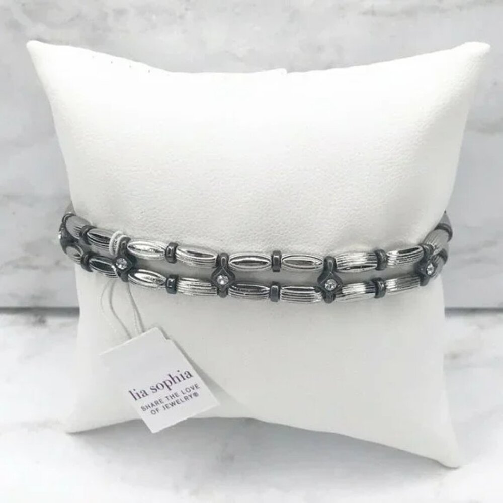 RETIRED Lia Sophia Woodland Stretch Bracelet with Cut Crystals - NWOT